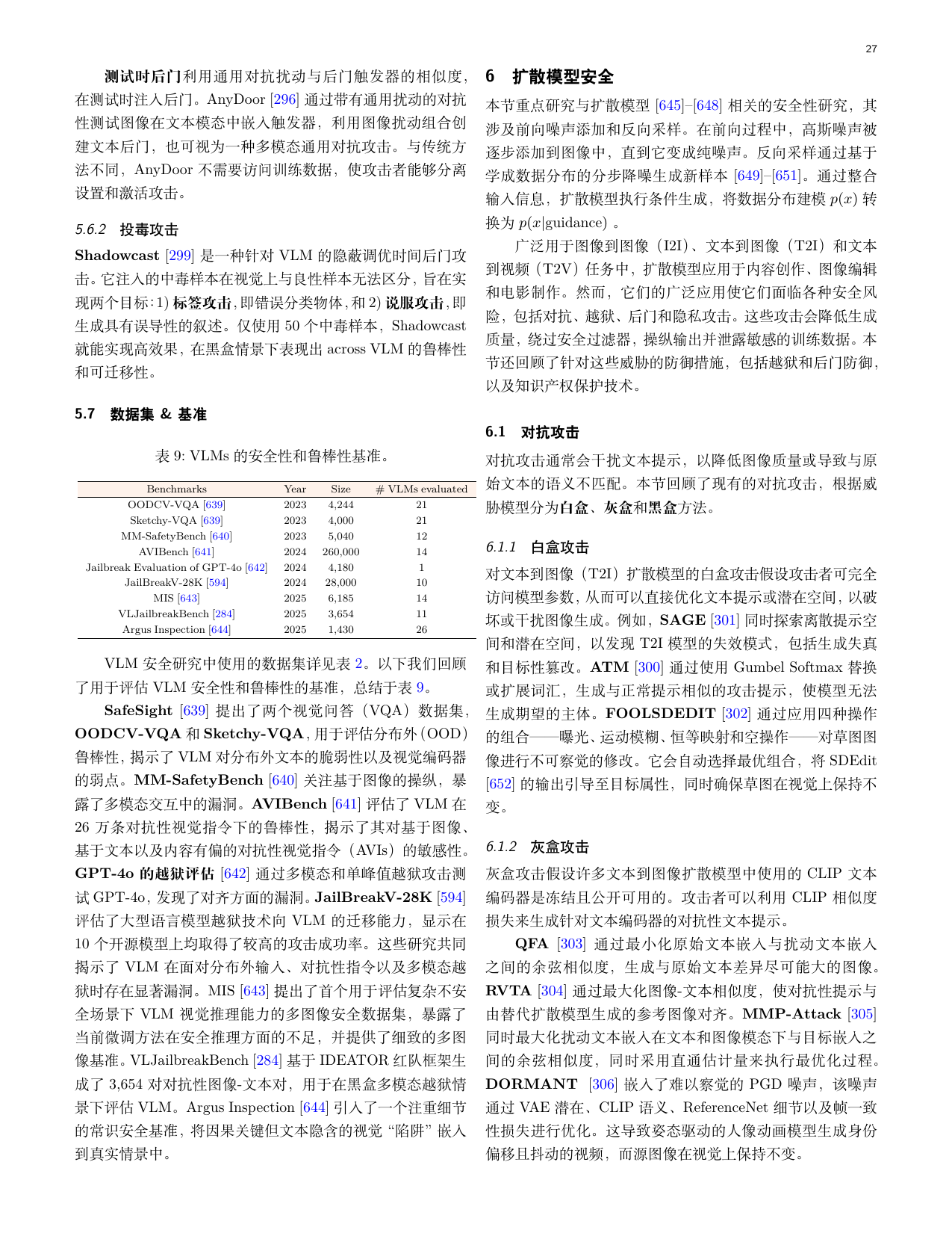 视觉语言模型安全性与鲁棒性基准